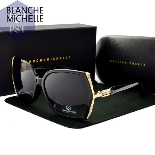 Blanche Michelle High Quality Oversized Polarized Sunglasses Women UV400 oculos de sol Gradient Driving Sun Glasses With Box       PST PS Tradings