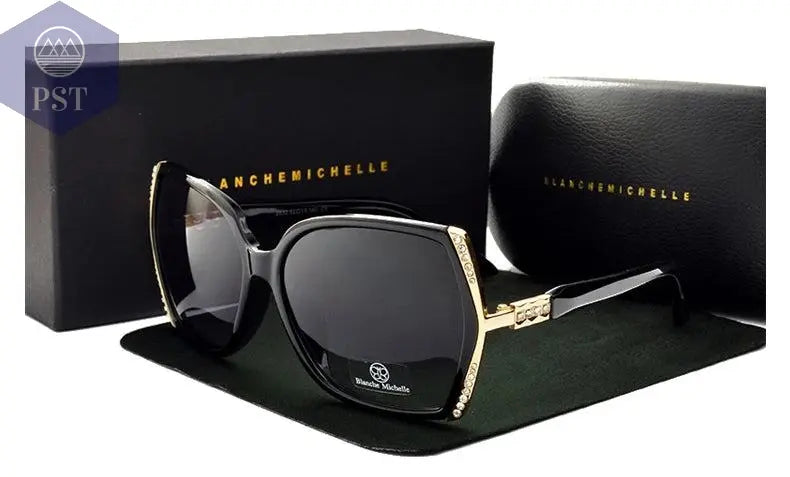 Blanche Michelle High Quality Oversized Polarized Sunglasses Women UV400 oculos de sol Gradient Driving Sun Glasses With Box       PST PS Tradings