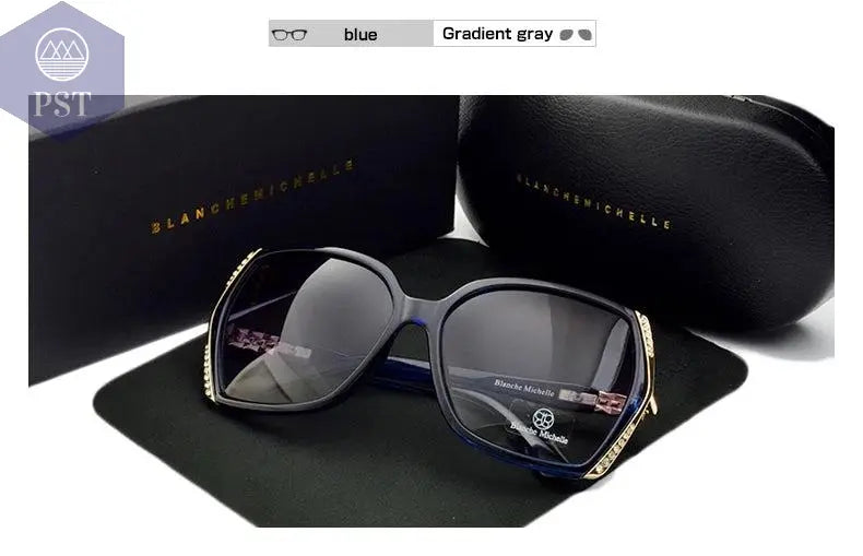 Blanche Michelle High Quality Oversized Polarized Sunglasses Women UV400 oculos de sol Gradient Driving Sun Glasses With Box       PST PS Tradings