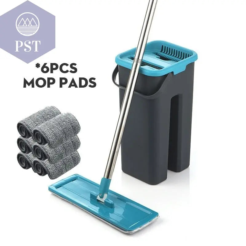 Cleaning Flat Squeeze Mop and Bucket      DR-BHW24-United-States PST PS Tradings