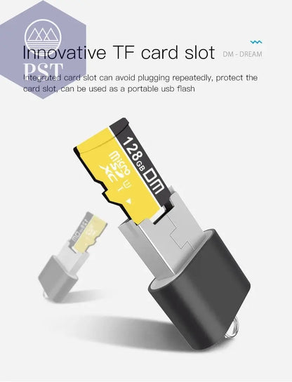 DM CR015 Micro SD Card Reader with innovative TF card slot change the card reader into a usb flash drive for computer or for car       PST PS Tradings