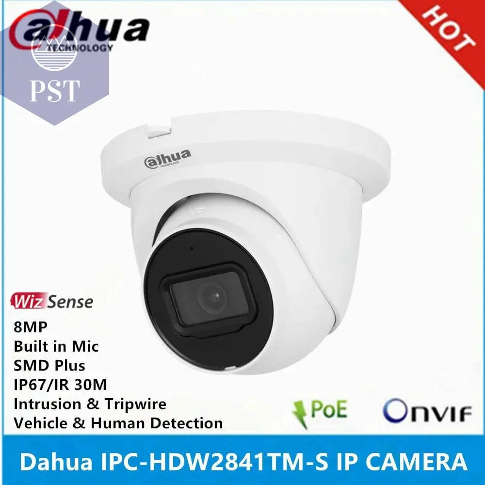 Dahua IPC-HDW2841TM-S 8MP POE Built-in Mic IR 30M  IP67 SMD Plus Eyeball AI WizSense IP Camera replace IPC-HDW2831TM-AS - Property & Safety Tradings
