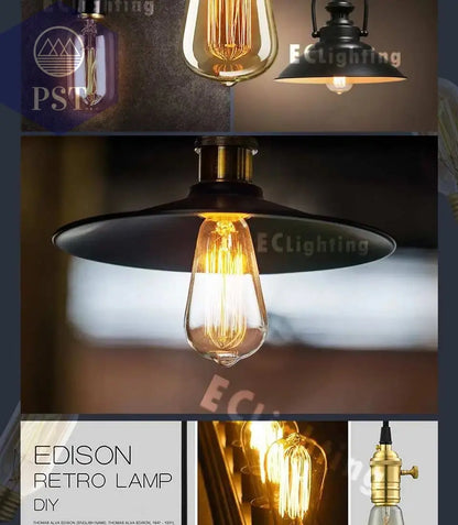 Edison Bulb E27 220V 40W ST64 A19 T45 G80 G95 G125 Incandescent Filament Bulb Lighting Retro Edison Light Bulb       PST PS Tradings