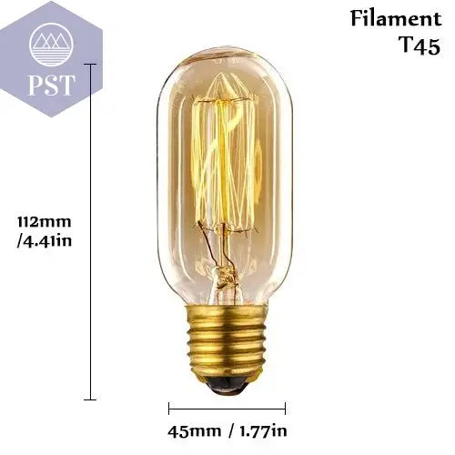 Edison Bulb E27 220V 40W ST64 A19 T45 G80 G95 G125 Incandescent Filament Bulb Lighting Retro Edison Light Bulb       PST PS Tradings