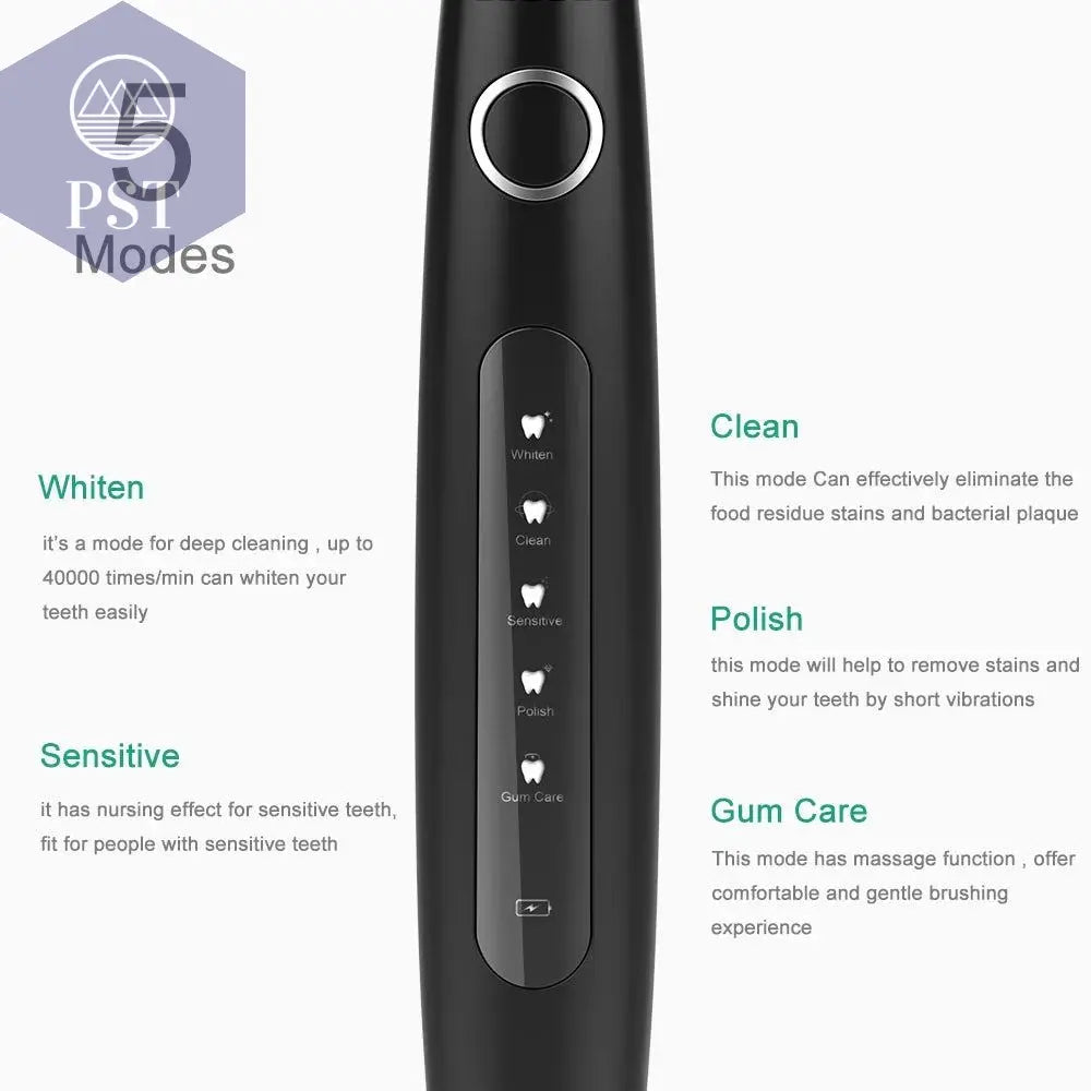 Electric Toothbrush Sonic Rechargeable Top Quality Smart Chip Toothbrush Head Replaceable Whitening Healthy Best Gift ! - PST PS Tradings