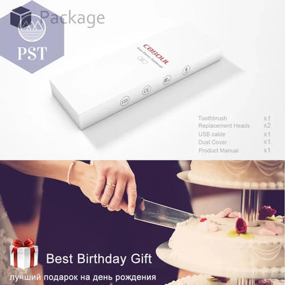 Electric Toothbrush Sonic Rechargeable Top Quality Smart Chip Toothbrush Head Replaceable Whitening Healthy Best Gift ! - PST PS Tradings