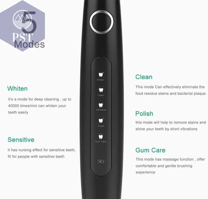 Electric Toothbrush Sonic Rechargeable Top Quality Smart Chip Toothbrush Head Replaceable Whitening Healthy Best Gift ! - PST PS Tradings
