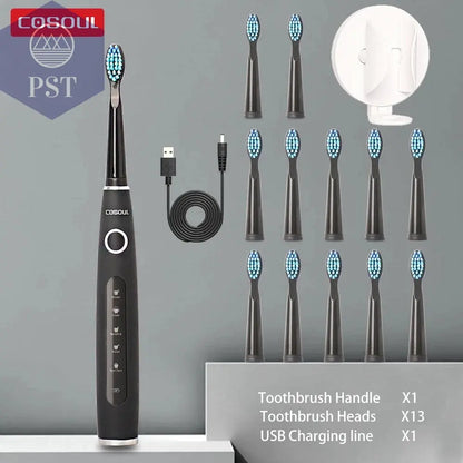 Electric Toothbrush Sonic Rechargeable Top Quality Smart Chip Toothbrush Head Replaceable Whitening Healthy Best Gift ! - PST PS Tradings