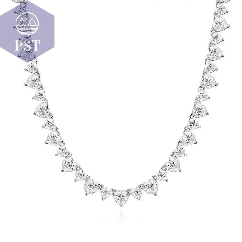 Elegante Moissanit Tennis Halskette PST PS Tradings  
