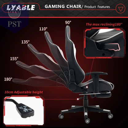 Ergonomischer Gaming Stuhl mit Fußstütze PST PS Tradings Möbel PST PS Tradings  PST PS Tradings