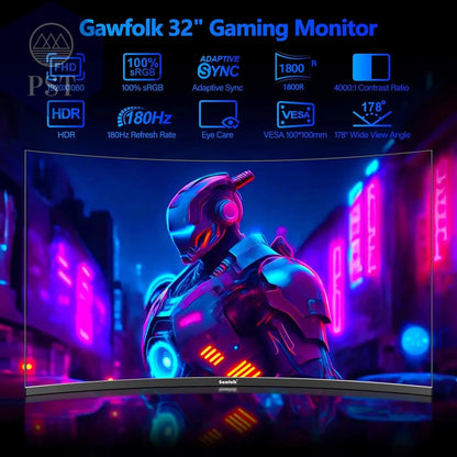 Gawfolk 32-Zoll-Gaming-Monitor Gebogen 1800R, 180 Hz Pc-Bildschirm Full HD 1080P, Rahmenlos 1500R Gebogenes Computerbildschirm PST PS Tradings  Gawfolk 32-Zoll-Gaming-Monitor Gebogen 1800R, 180 Hz Pc-Bildschirm Full HD 1080P, Rahmenlos 1500R Gebogenes Computerbildschirm