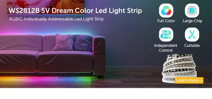 WS2813 Led Strip Light Dual Signal Individually Addressable 1m 4m 5m 30 60 100 144 LEDs WS2812B Updated Black White PCB DC5V       PST PS Tradings