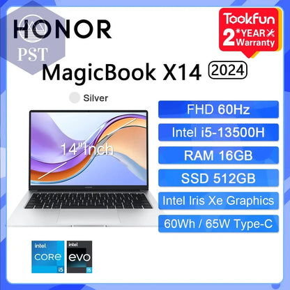 HONOR MagicBook X14 Pro Intel i5 16GB RAM 512GB Laptop PST PS Tradings Laptops PST PS Tradings i5-13500H-16GB-512GB-EU-CHINA PST PS Tradings HONOR MagicBook X14 Pro Intel i5 16GB RAM 512GB Laptop Laptops