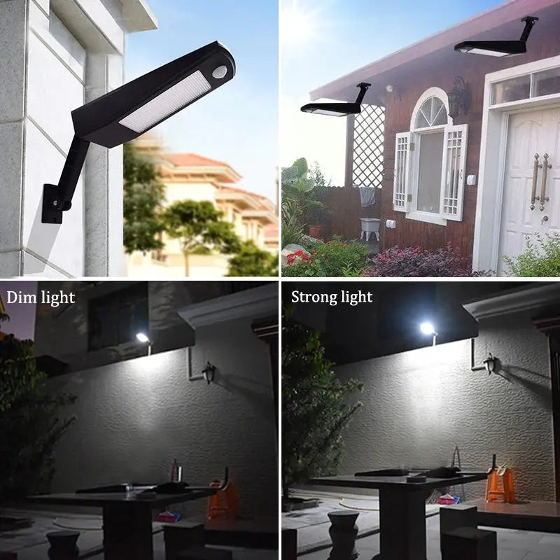 900lm Led Solar Licht Im Freien Wasserdichte Beleuchtung Für Garten Wand 48 leds Vier Modi Drehbare Pol Solar Lampe Neueste       PST PS Tradings