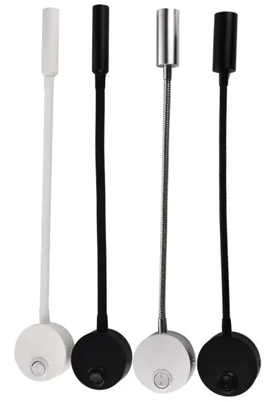 Wand Lampe 3W Home Hotel Loft Nacht Lesen Buch Schwarz Silber Licht Flexiable AUF/OFF Schalter 90-260V Spot LED Lampe       PST PS Tradings