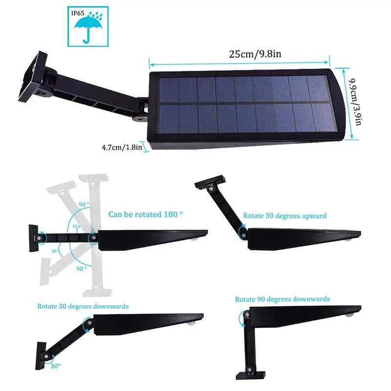 900lm Led Solar Licht Im Freien Wasserdichte Beleuchtung Für Garten Wand 48 leds Vier Modi Drehbare Pol Solar Lampe Neueste       PST PS Tradings