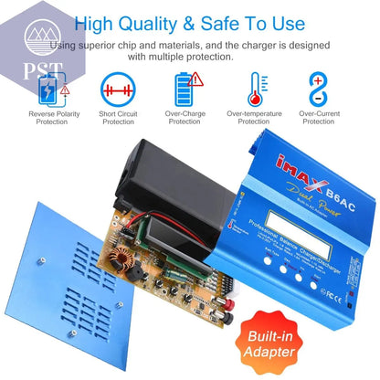 HTRC iMAX B6AC 80W 6A Lipo Charger Balancer For Nimh Nicd Lipo LiFe Li-ion Pb Battery LCD Screen Display RC Charger Discharge       PST PS Tradings