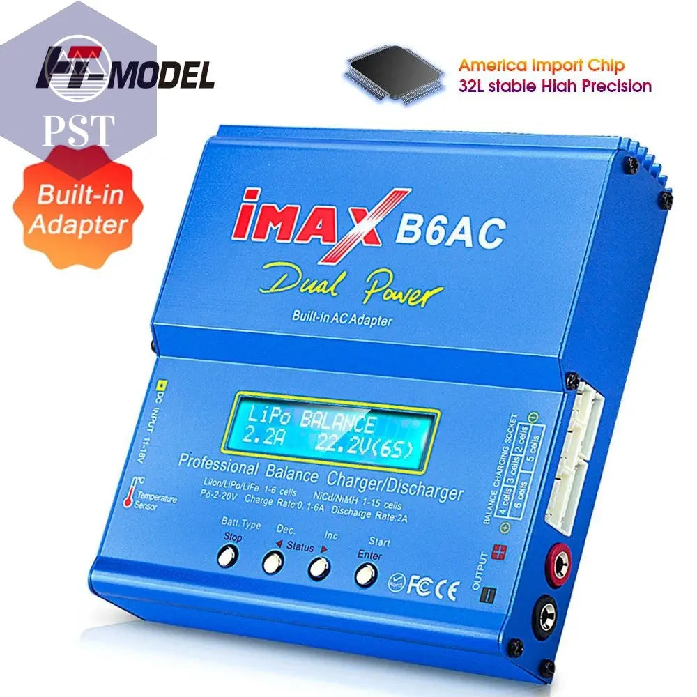 HTRC iMAX B6AC 80W 6A Lipo Charger Balancer For Nimh Nicd Lipo LiFe Li-ion Pb Battery LCD Screen Display RC Charger Discharge       PST PS Tradings