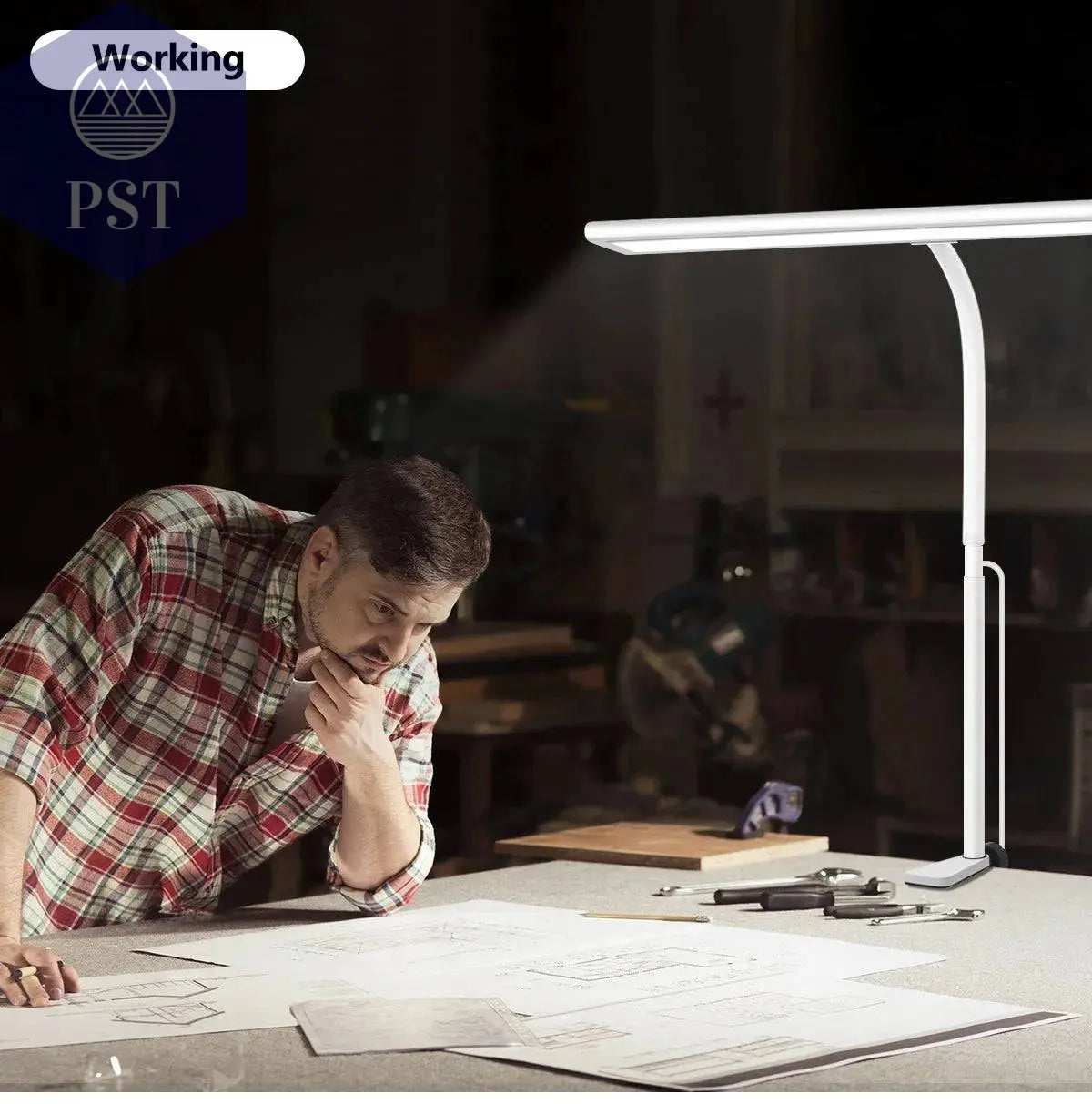 LED Desk Lamp for Office Home, Eye-Caring Desk Light Lamp with Stepless Dimming Adjustable Flexible Gooseneck Adjustable Light - Property & Safety Tradings