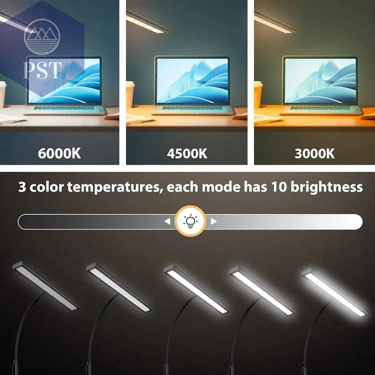 LED Desk Lamp for Office Home, Eye-Caring Desk Light Lamp with Stepless Dimming Adjustable Flexible Gooseneck Adjustable Light - Property & Safety Tradings