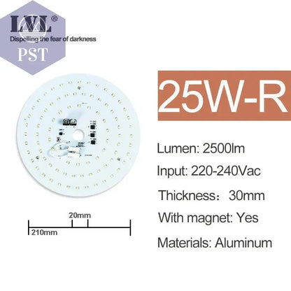 LED Panel Light 10W 18W 25W 40W No Flicker AC 220V 230V for Ceiling Light Source Square Round Panel Light       PST PS Tradings