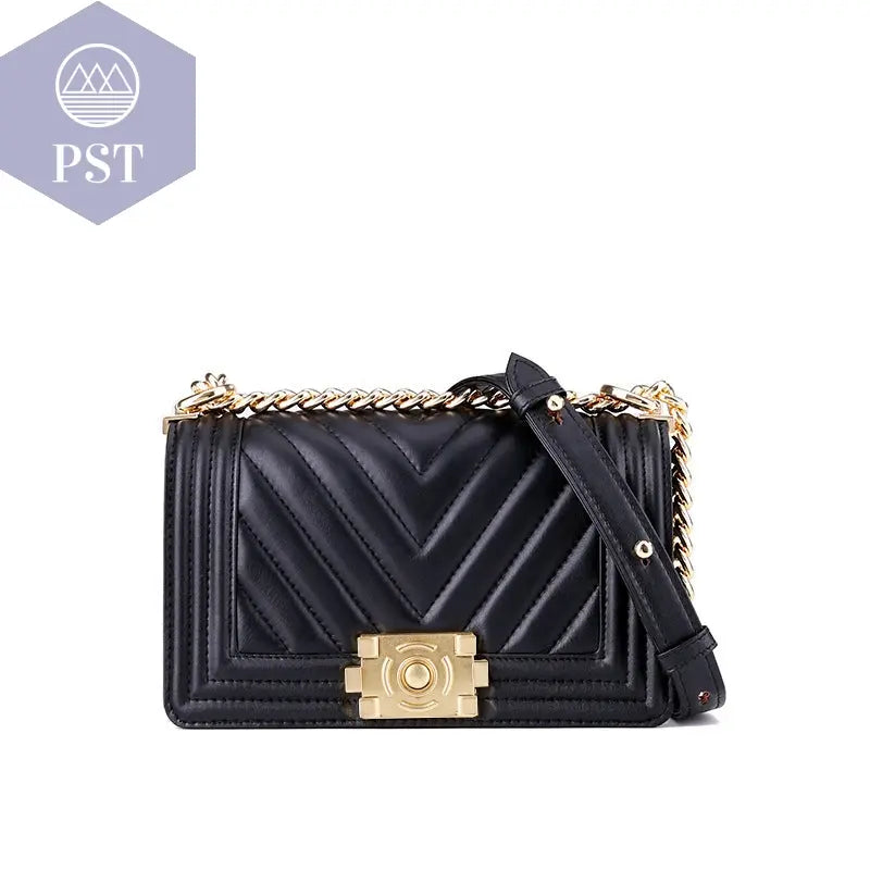 Leather one-shoulder diagonal colorful chain bag  Handtasche bag Shopper     PST PS Tradings