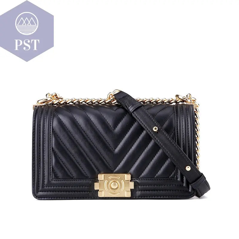 Leather one-shoulder diagonal colorful chain bag  Handtasche bag Shopper     PST PS Tradings