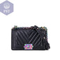 Leather one-shoulder diagonal colorful chain bag  Handtasche bag Shopper     PST PS Tradings