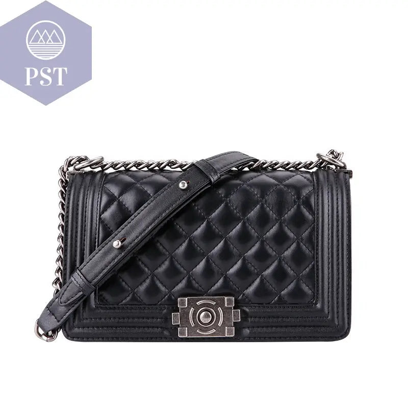 Leather one-shoulder diagonal colorful chain bag  Handtasche bag Shopper     PST PS Tradings