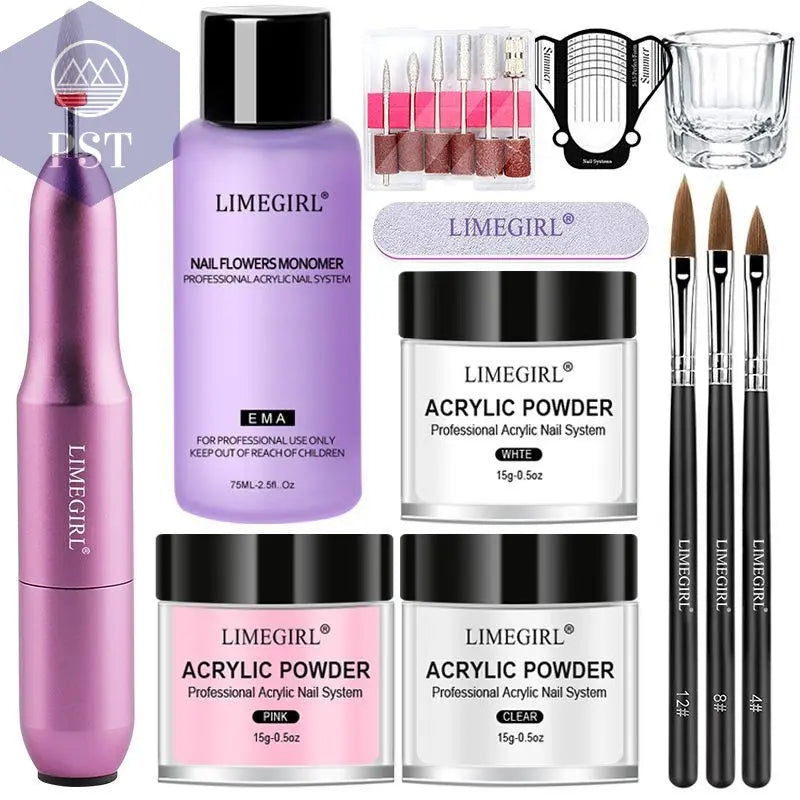 Limegirl Acrylic Powder Set Pink White Clear Acrylic Nail Kit for Nails Extension Professional Nail Art Acrylic Liquid Set  nail extension set     PST PS Tradings