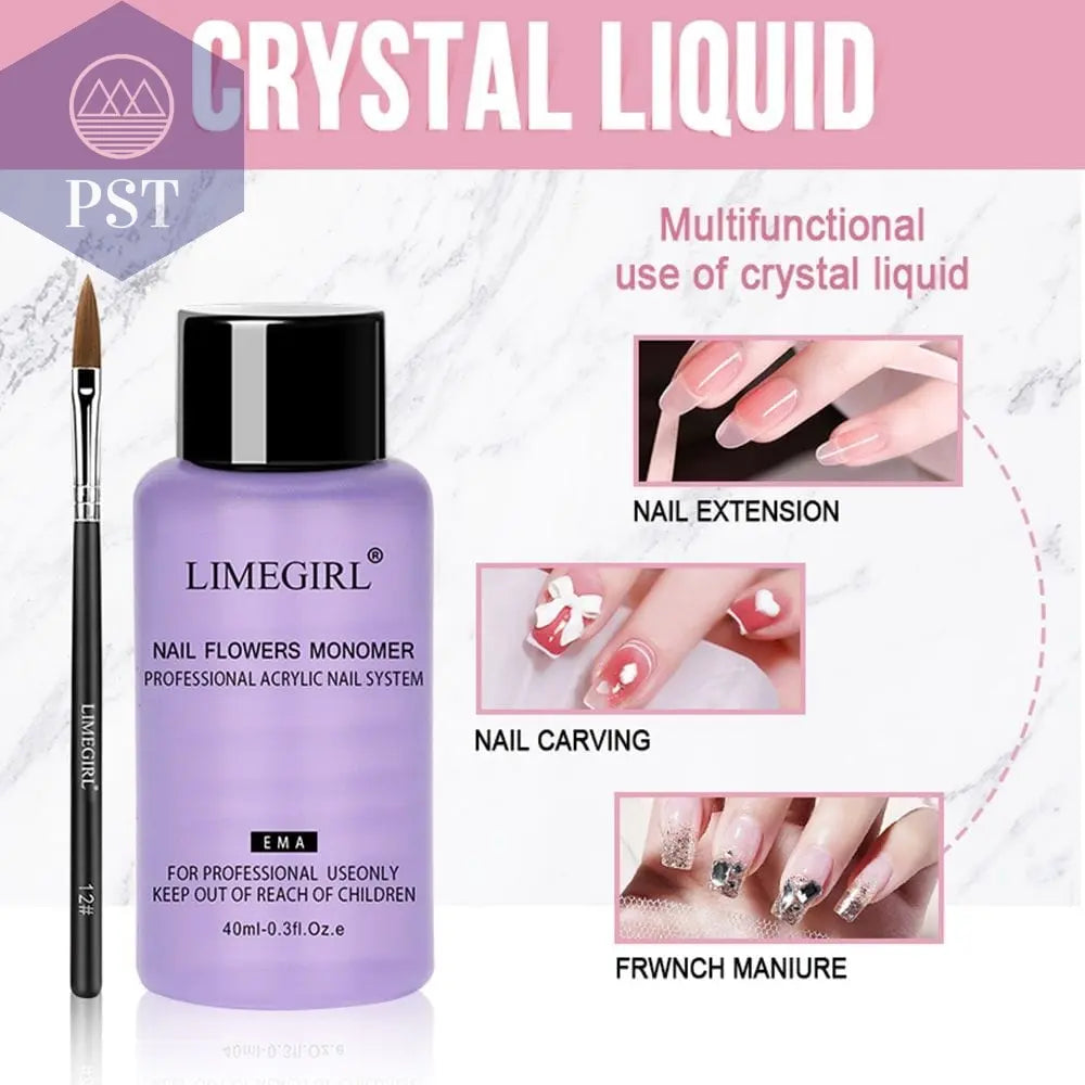 Limegirl Acrylic Powder Set Pink White Clear Acrylic Nail Kit for Nails Extension Professional Nail Art Acrylic Liquid Set  nail extension set     PST PS Tradings