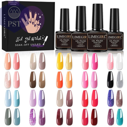 Limegirl Gel Nail Polish Set 60/40/24Colors Semi Permanent UV Led Gel Varnish Soak Off Nail Lacquers Base Top Coat  Limegirl Gel Nail Polish set     PST PS Tradings