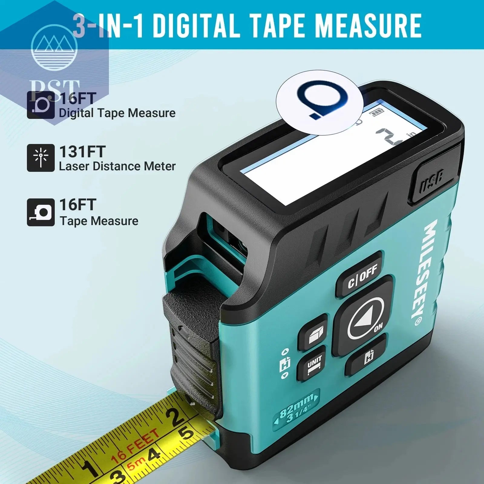 Mileseey Tragbare Laser-distanzmessgerät 60 M Laser-entfernungsmesser high-präzision Digitale trena laser band palette finder messen werkzeug  Tools - Hand Tools - Industrial Tweezers     PST PS Tradings