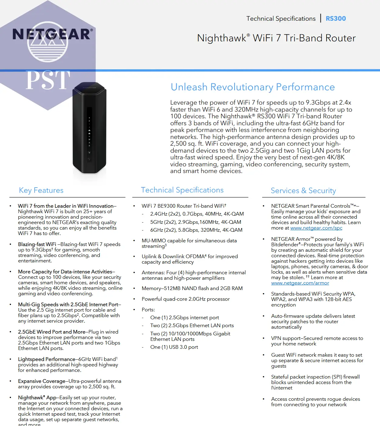 Netgear Nighthawk® RS300 PST PS Tradings Router Router Netgear Nighthawk® RS300