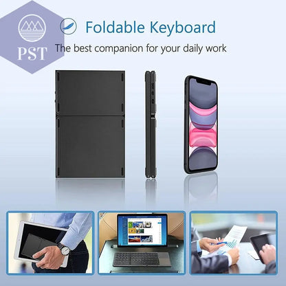 New Portable Mini Three Folding Bluetooth Keyboard Wireless Foldable Touchpad Keypad for IOS Android Windows ipad Tablet - PST PS Tradings