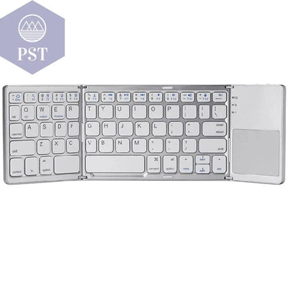 New Portable Mini Three Folding Bluetooth Keyboard Wireless Foldable Touchpad Keypad for IOS Android Windows ipad Tablet - PST PS Tradings