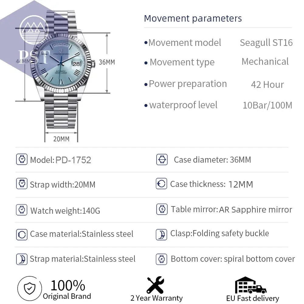 PAGANI DESIGN DD36 Automatik Uhr Armbanduhr PST PS Tradings Armbanduhr PST PS Tradings  PST PS Tradings PAGANI DESIGN DD36 Automatik Uhr Armbanduhr Armbanduhr