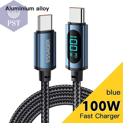 PD 100 W Usb-Typ-C-Kabel Auf USB C 7 a Schnellladekabel Für OPPO Realme Huawei Poco Samsung Displaykabel PST PS Tradings  PST PS Tradings 100W-Blue-Cable-1-2M PST PS Tradings PD 100 W Usb-Typ-C-Kabel Auf USB C 7 a Schnellladekabel Für OPPO Realme Huawei Poco Samsung Displaykabel