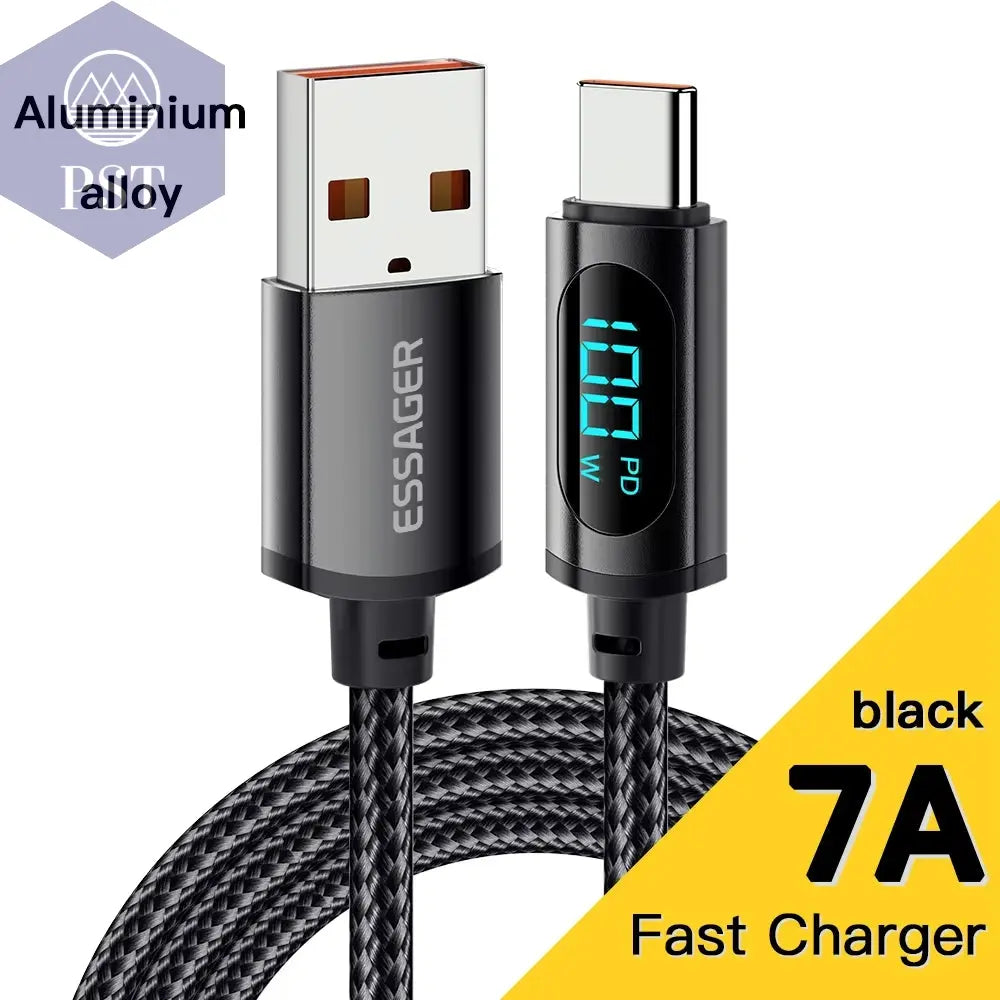 PD 100 W Usb-Typ-C-Kabel Auf USB C 7 a Schnellladekabel Für OPPO Realme Huawei Poco Samsung Displaykabel PST PS Tradings  PST PS Tradings 7A-Black-Cable-2M PST PS Tradings PD 100 W Usb-Typ-C-Kabel Auf USB C 7 a Schnellladekabel Für OPPO Realme Huawei Poco Samsung Displaykabel