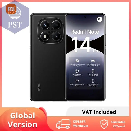 Redmi Note 14 Pro 4G Smartphone NFC MTK Helio G100-Ultra 6,67" 120Hz 1,5K Display 200MP Kamera 5500Mah Akku PST PS Tradings  PST PS Tradings  PST PS Tradings Redmi Note 14 Pro 4G Smartphone NFC MTK Helio G100-Ultra 6,67" 120Hz 1,5K Display 200MP Kamera 5500Mah Akku