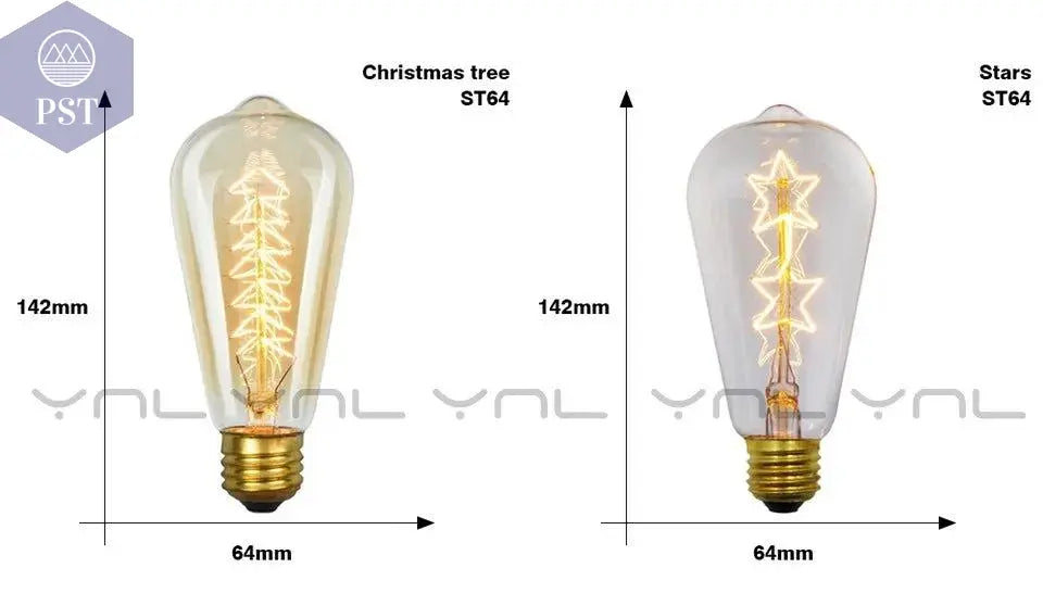 Retro Edison Light Bulb E27 220V 40W ST64 G80 G95 T10 T45 T185 A19 A60 Filament Incandescent Ampoule Bulbs Vintage Edison Lamp       PST PS Tradings