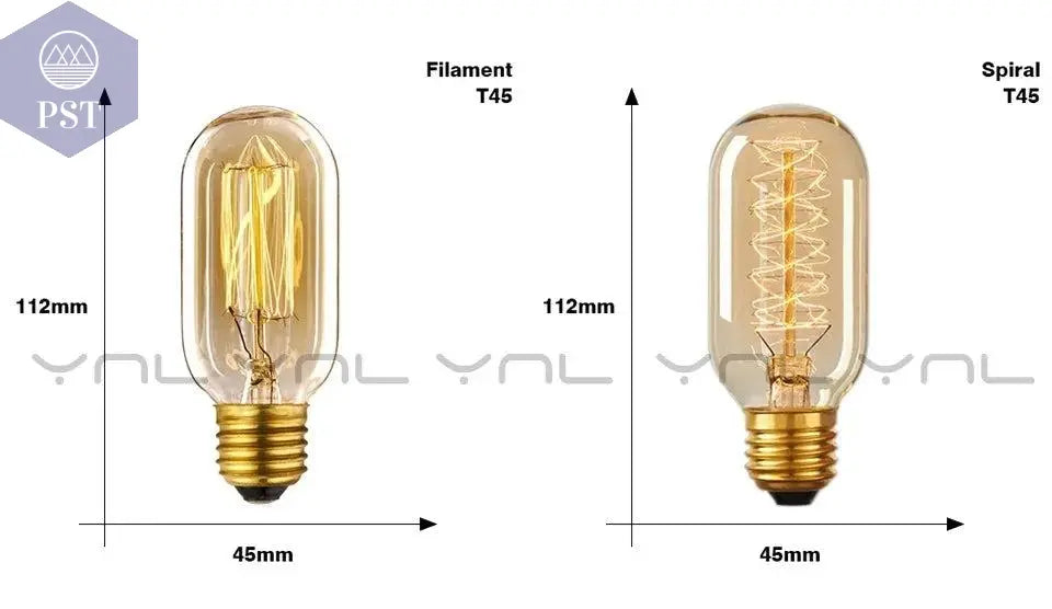 Retro Edison Light Bulb E27 220V 40W ST64 G80 G95 T10 T45 T185 A19 A60 Filament Incandescent Ampoule Bulbs Vintage Edison Lamp       PST PS Tradings