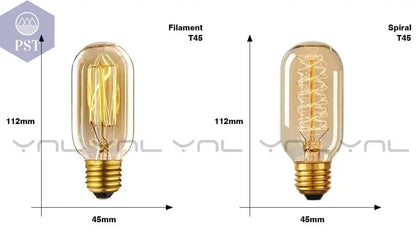 Retro Edison Light Bulb E27 220V 40W ST64 G80 G95 T10 T45 T185 A19 A60 Filament Incandescent Ampoule Bulbs Vintage Edison Lamp       PST PS Tradings
