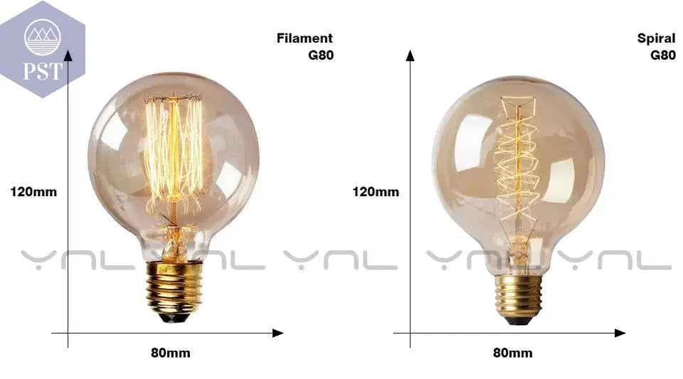 Retro Edison Light Bulb E27 220V 40W ST64 G80 G95 T10 T45 T185 A19 A60 Filament Incandescent Ampoule Bulbs Vintage Edison Lamp       PST PS Tradings