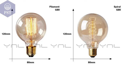 Retro Edison Light Bulb E27 220V 40W ST64 G80 G95 T10 T45 T185 A19 A60 Filament Incandescent Ampoule Bulbs Vintage Edison Lamp       PST PS Tradings