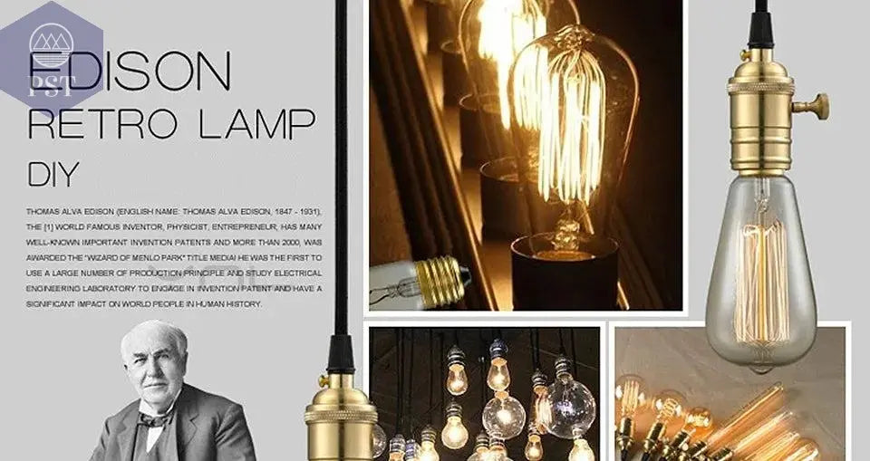 Retro Edison Light Bulb E27 220V 40W ST64 G80 G95 T10 T45 T185 A19 A60 Filament Incandescent Ampoule Bulbs Vintage Edison Lamp       PST PS Tradings