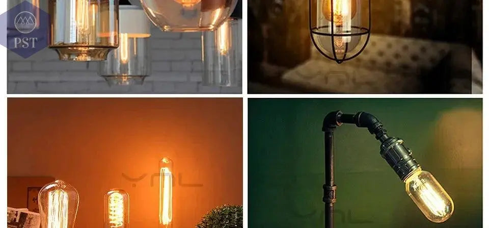 Retro Edison Light Bulb E27 220V 40W ST64 G80 G95 T10 T45 T185 A19 A60 Filament Incandescent Ampoule Bulbs Vintage Edison Lamp       PST PS Tradings