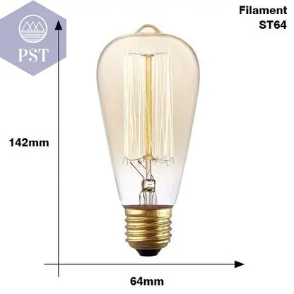 Retro Edison Light Bulb E27 220V 40W ST64 G80 G95 T10 T45 T185 A19 A60 Filament Incandescent Ampoule Bulbs Vintage Edison Lamp       PST PS Tradings