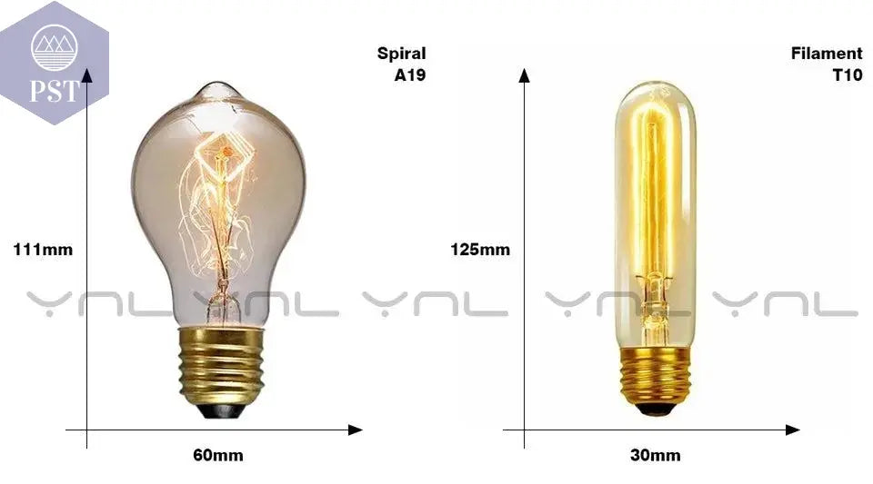 Retro Edison Light Bulb E27 220V 40W ST64 G80 G95 T10 T45 T185 A19 A60 Filament Incandescent Ampoule Bulbs Vintage Edison Lamp       PST PS Tradings