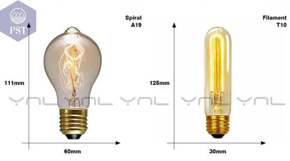 Retro Edison Light Bulb E27 220V 40W ST64 G80 G95 T10 T45 T185 A19 A60 Filament Incandescent Ampoule Bulbs Vintage Edison Lamp       PST PS Tradings